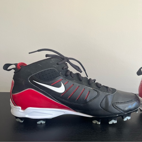 Nike Mens 11.5 Power Channel Cleats Football Black Red White 2008 - Picture 10 of 14